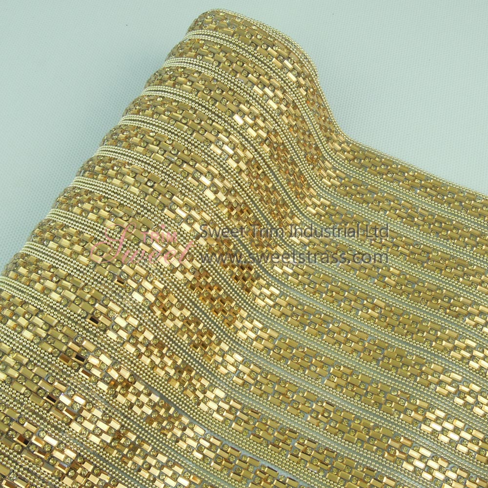  Cobertura de termóstato de cristal em strass dorado 24*40cm