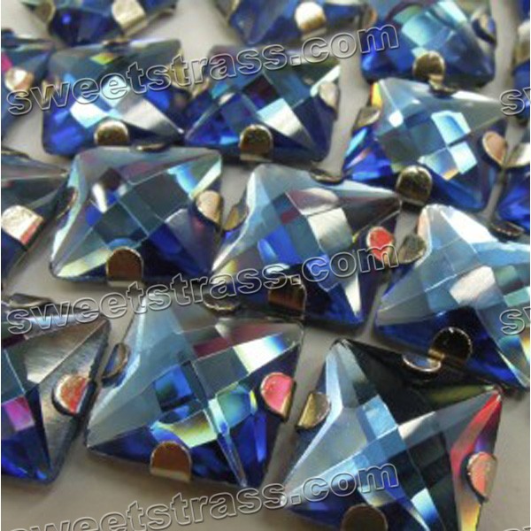 Diamante em strass azul AB para acessórios de vestuário